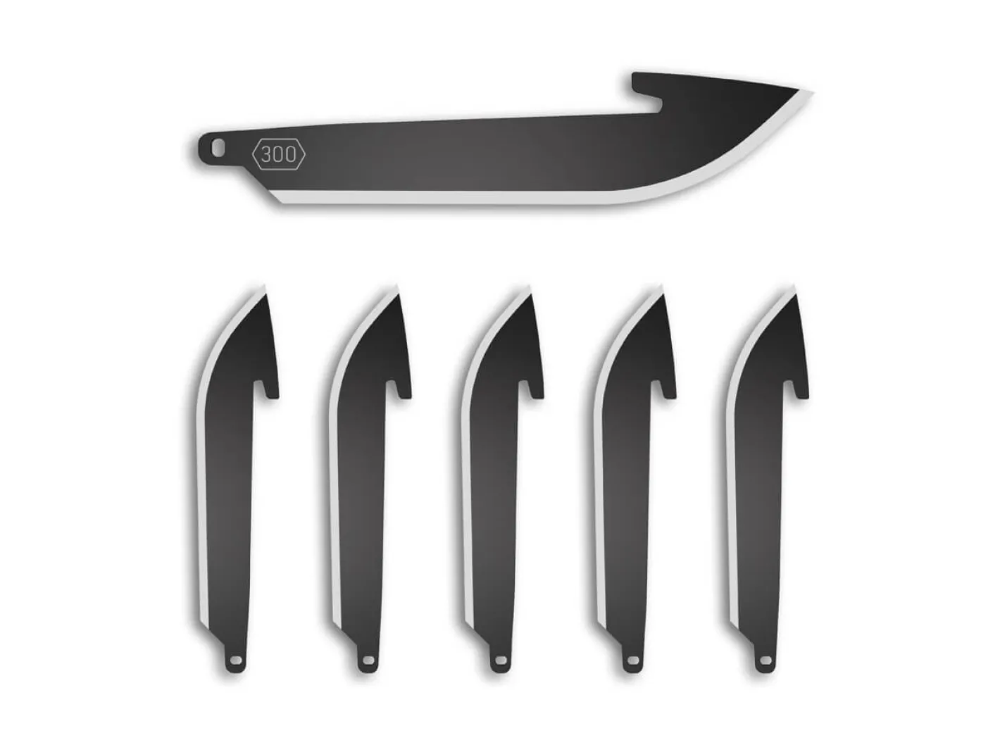 Outdoor Edge 3.0" Drop Point Replacement Blades 6-Pack Black Oxide Silber