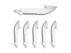 Outdoor Edge 3" Serrated Drop-Point Replacement Blades 6-Pack Silber