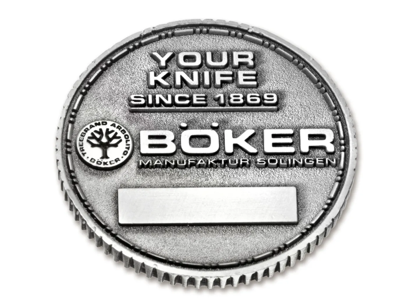 Böker Manufaktur Solingen Challenge Coin Grau Hot