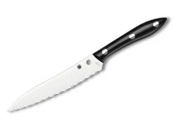 Spyderco Chefmesser Black Corian Serrated Schwarz Clearance