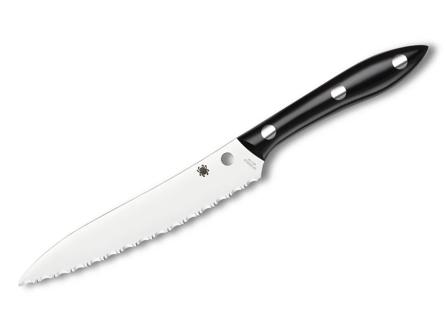 Spyderco Chefmesser Black Corian Serrated Schwarz Clearance