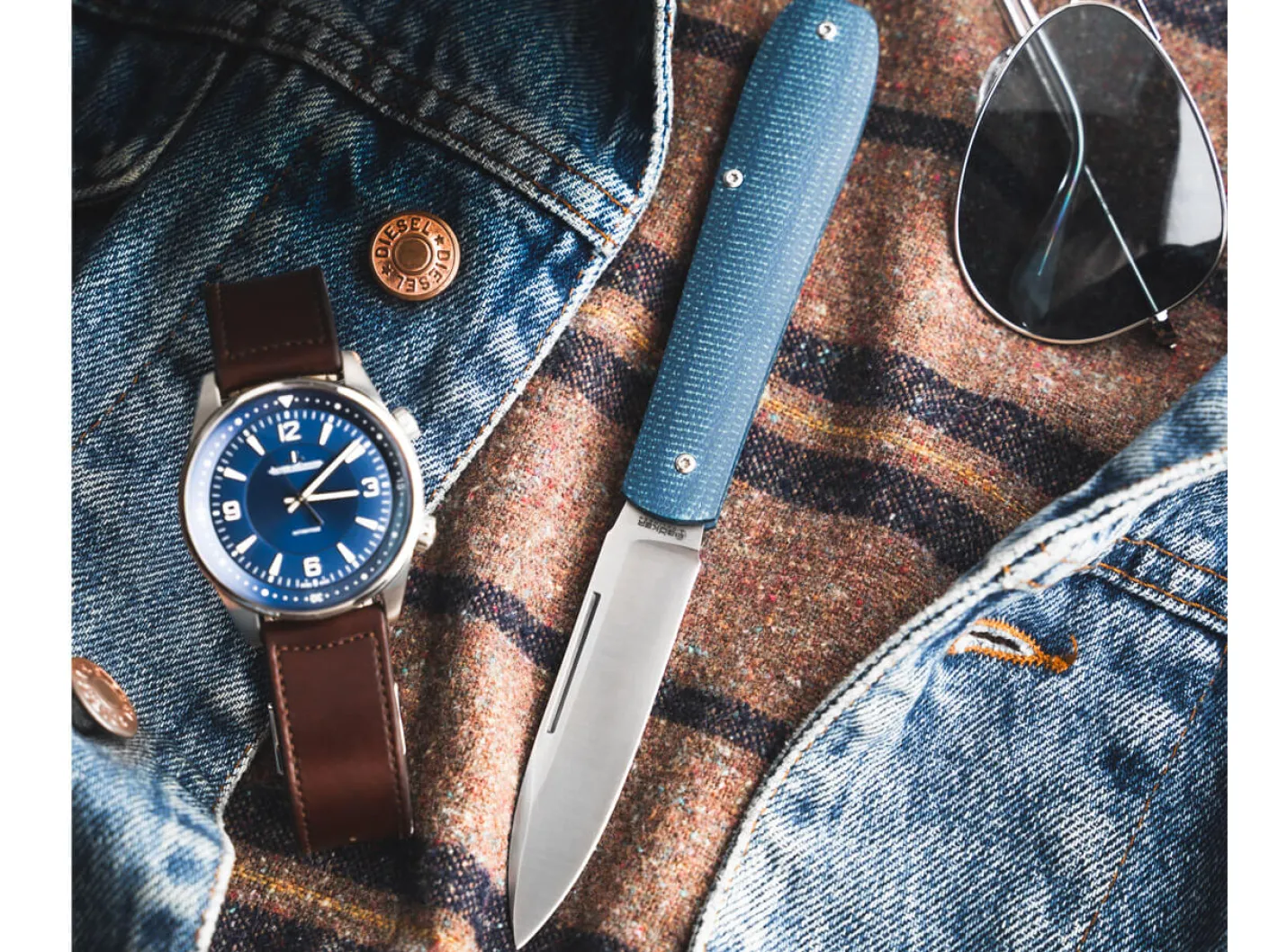 Böker Manufaktur Solingen Coffin Denim Micarta New