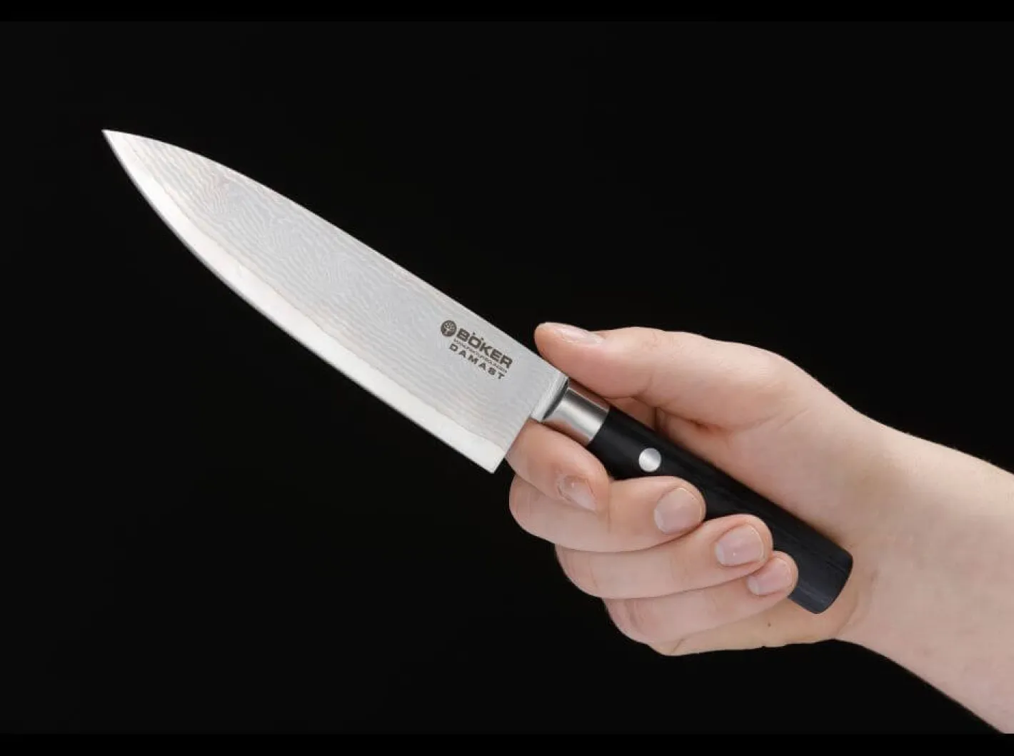 Böker Manufaktur Solingen Damast Black Chefmesser Klein Schwarz Best