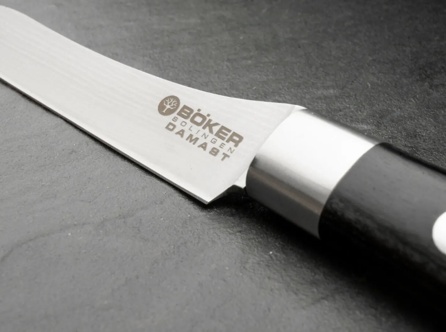 Böker Manufaktur Solingen Damast Black Gemüsemesser Schwarz Discount