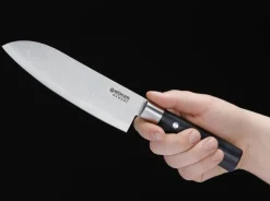 Böker Manufaktur Solingen Damast Black Santoku Schwarz