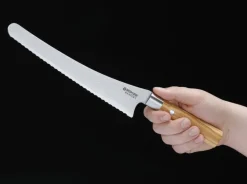 Böker Manufaktur Solingen Damast Olive Brotmesser Braun Hot