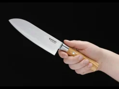Böker Manufaktur Solingen Damast Olive Santoku Braun Outlet