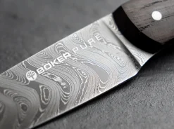 Böker Manufaktur Solingen Damast Pure Räuchereiche Spickmesser Braun Hot