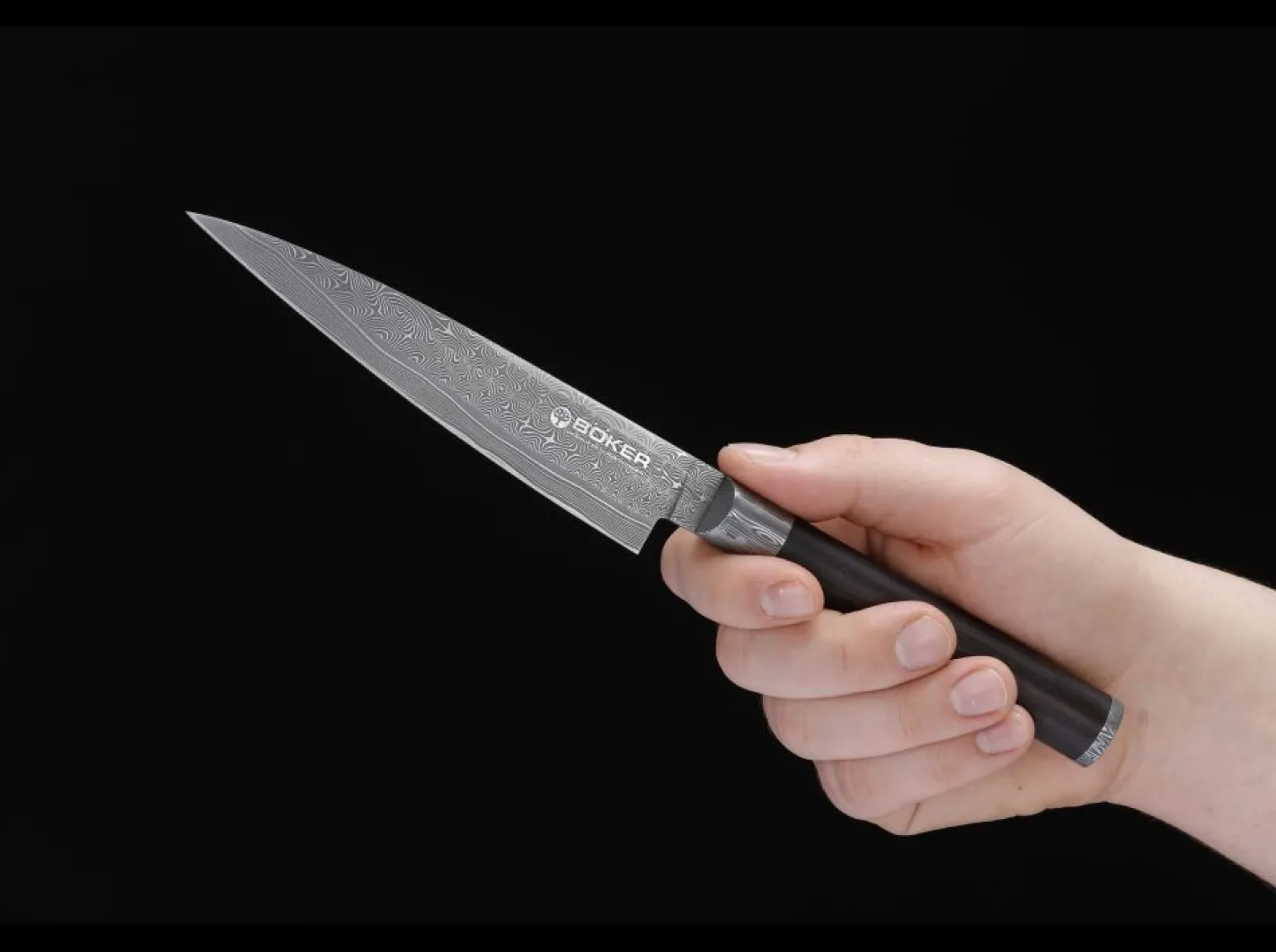 Böker Manufaktur Solingen Damast Superior Allzweckmesser Schwarz Outlet