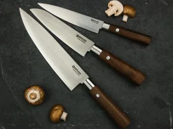 Böker Manufaktur Solingen Damast Walnuss Santoku Braun Clearance
