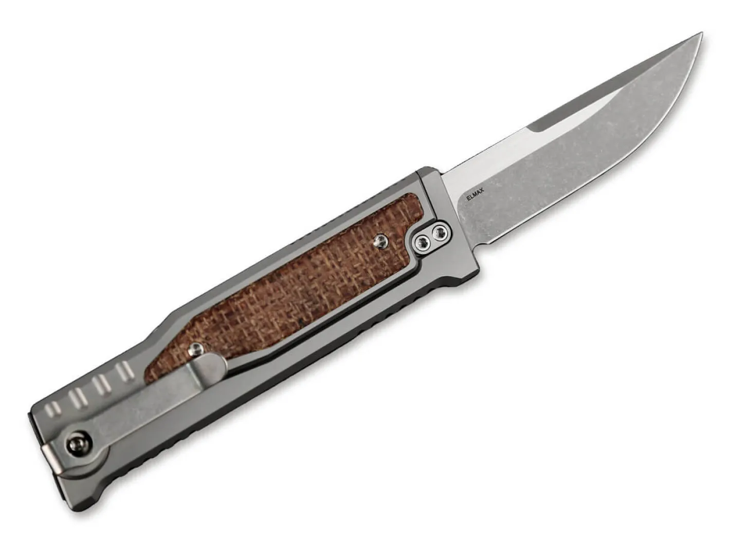Reate EXO-M Burlap Micarta Drop Point Braun Outlet