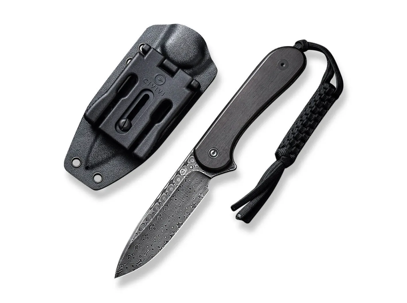 CIVIVI Fixed Blade Elementum Ebony Damascus Schwarz Sale