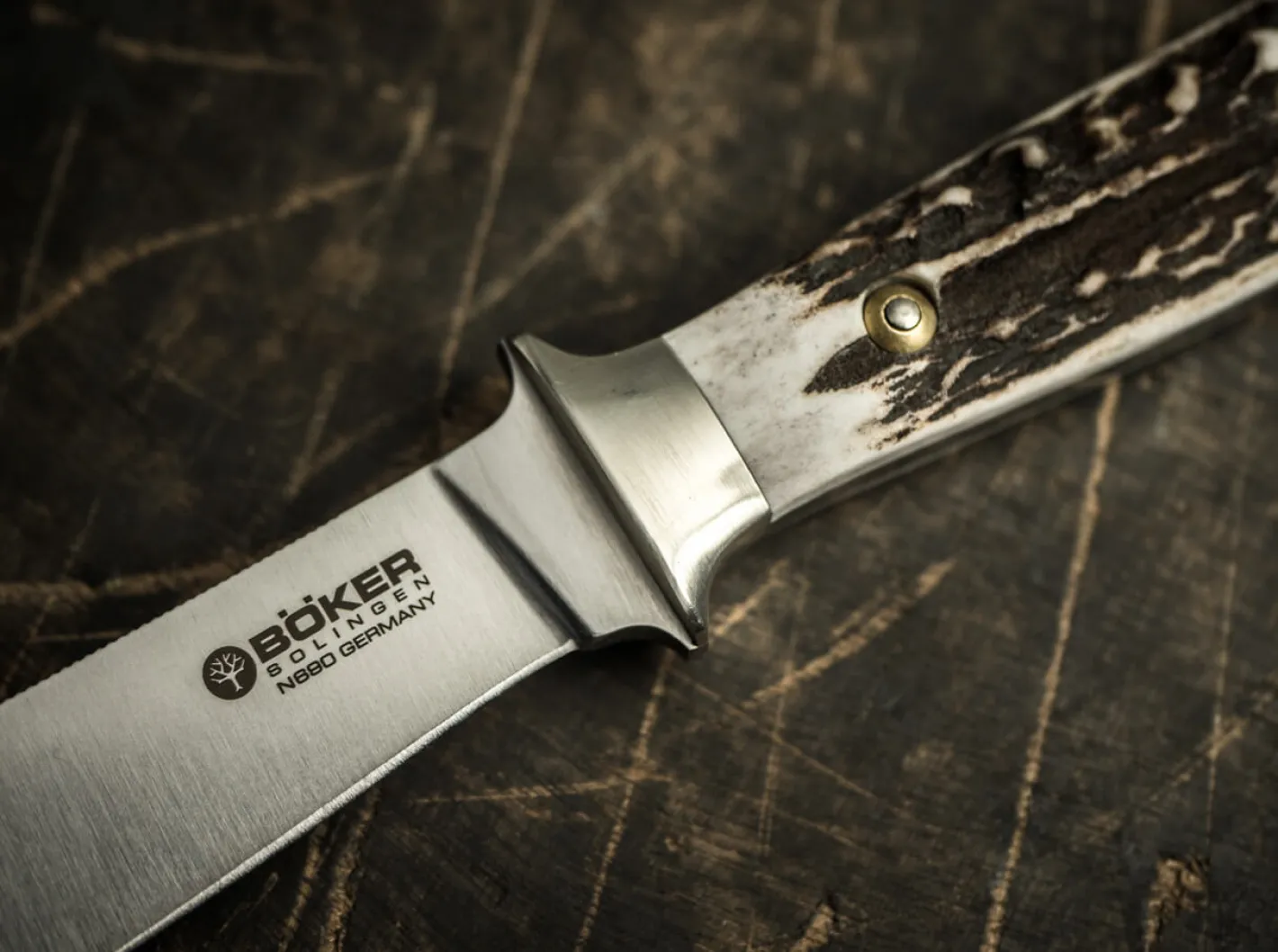 Böker Manufaktur Solingen Försternicker Hirschhorn Braun New