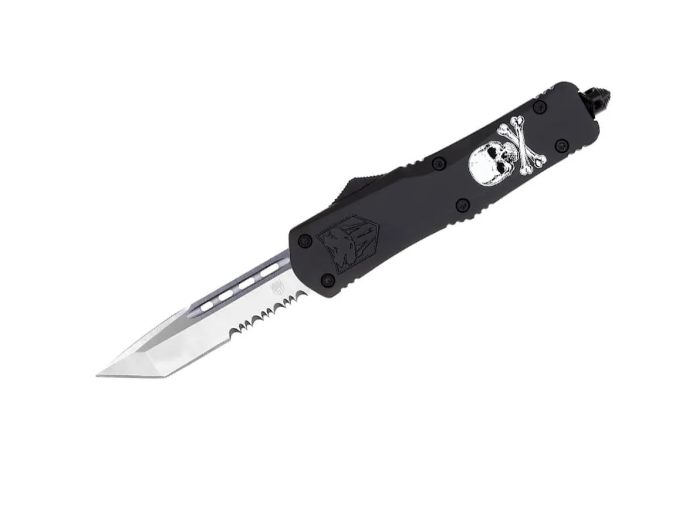 CobraTec Large FS-3 Jolly Roger Black Tanto Serrated Schwarz Best