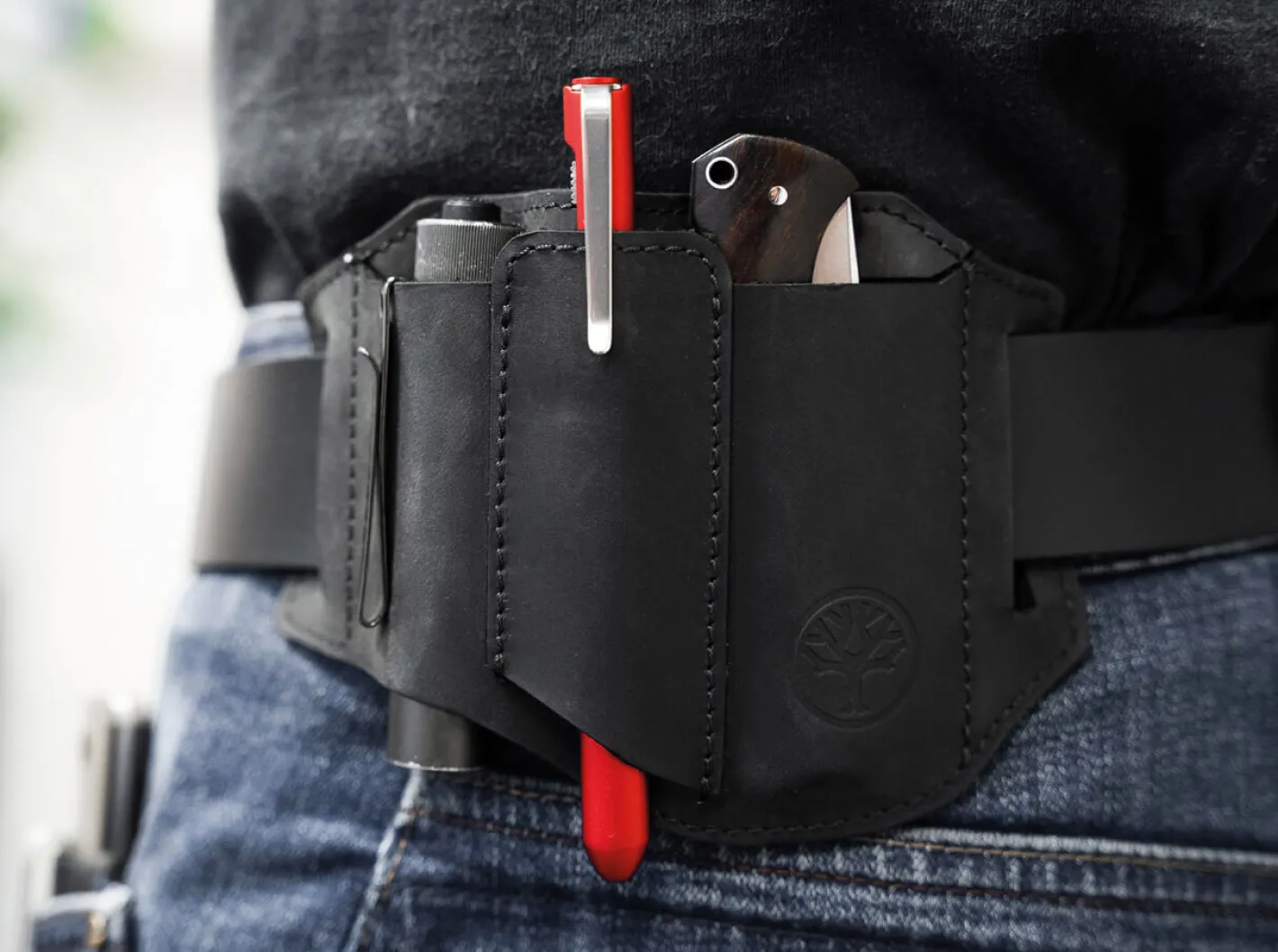 Böker Manufaktur Solingen Lederholster ED-Three Schwarz Outlet