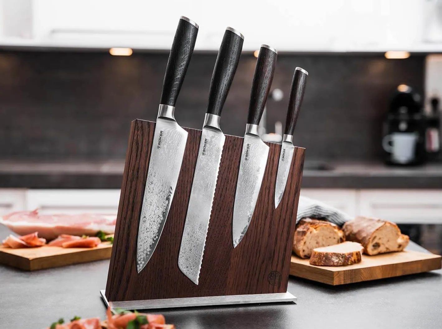 Böker Manufaktur Solingen Meisterklinge Damast Set Style Braun Best