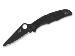 Spyderco Pacific Salt 2 All Black Serrated Schwarz Outlet