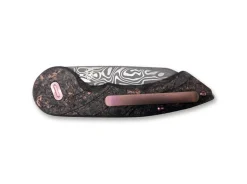 Fox Knives Radius Damascus Space Coral CF LTD Schwarz Clearance