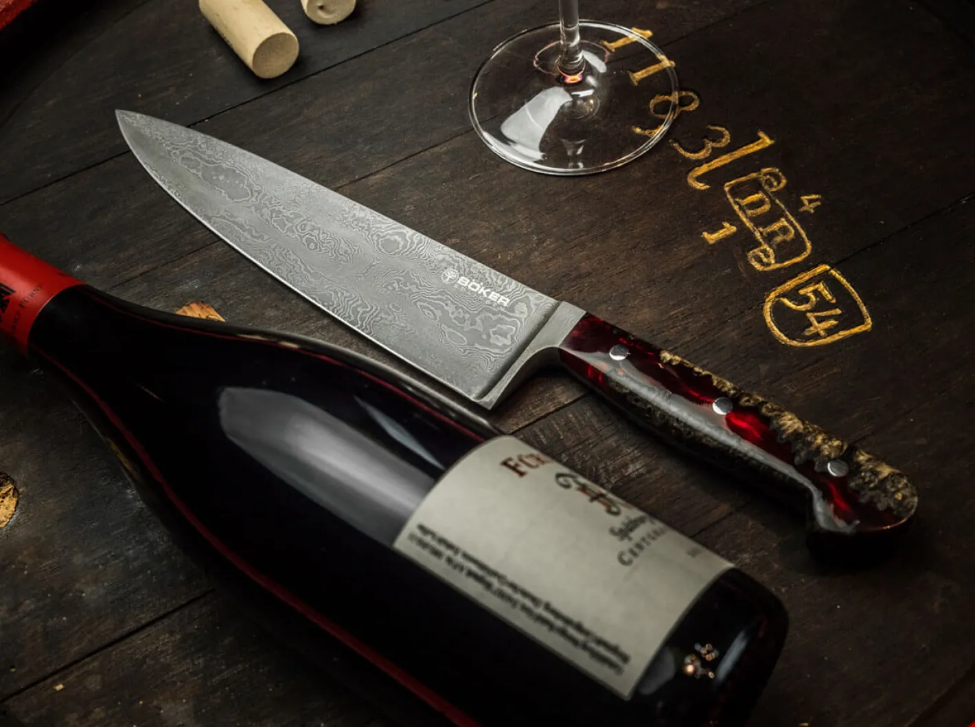 Böker Manufaktur Solingen River Damast Chefmesser Mehrfarbig Online