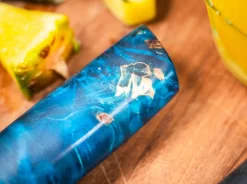 Böker Manufaktur Solingen Riviera Damast Chefmesser Blau Outlet