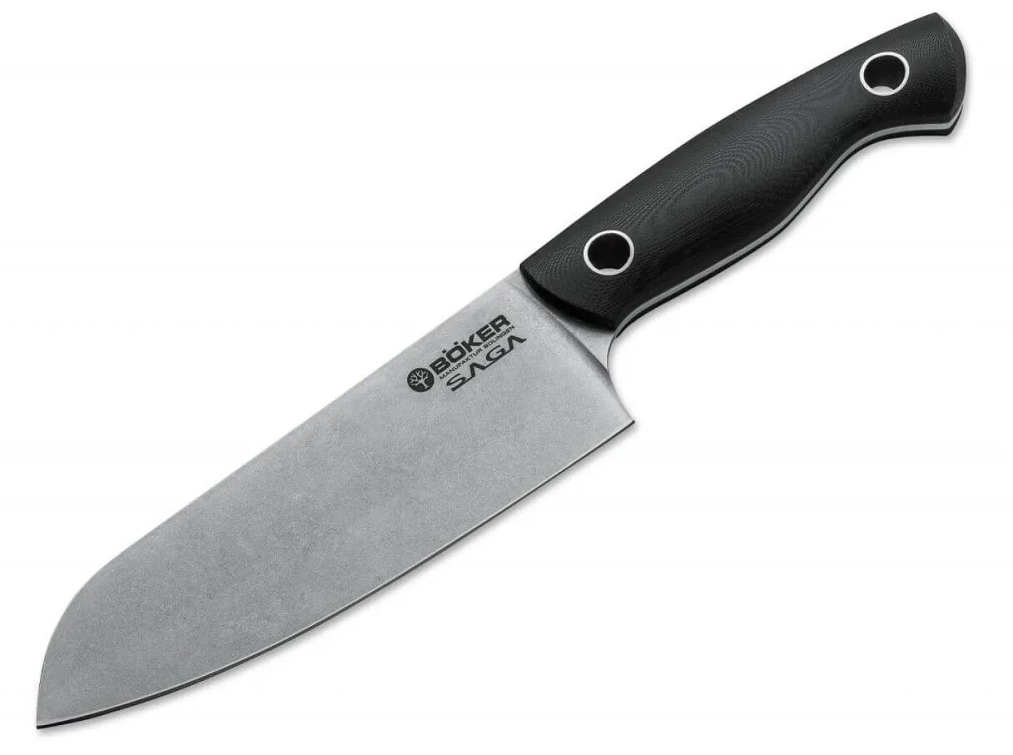 Böker Manufaktur Solingen Saga Santoku G10 Stonewash Schwarz Best