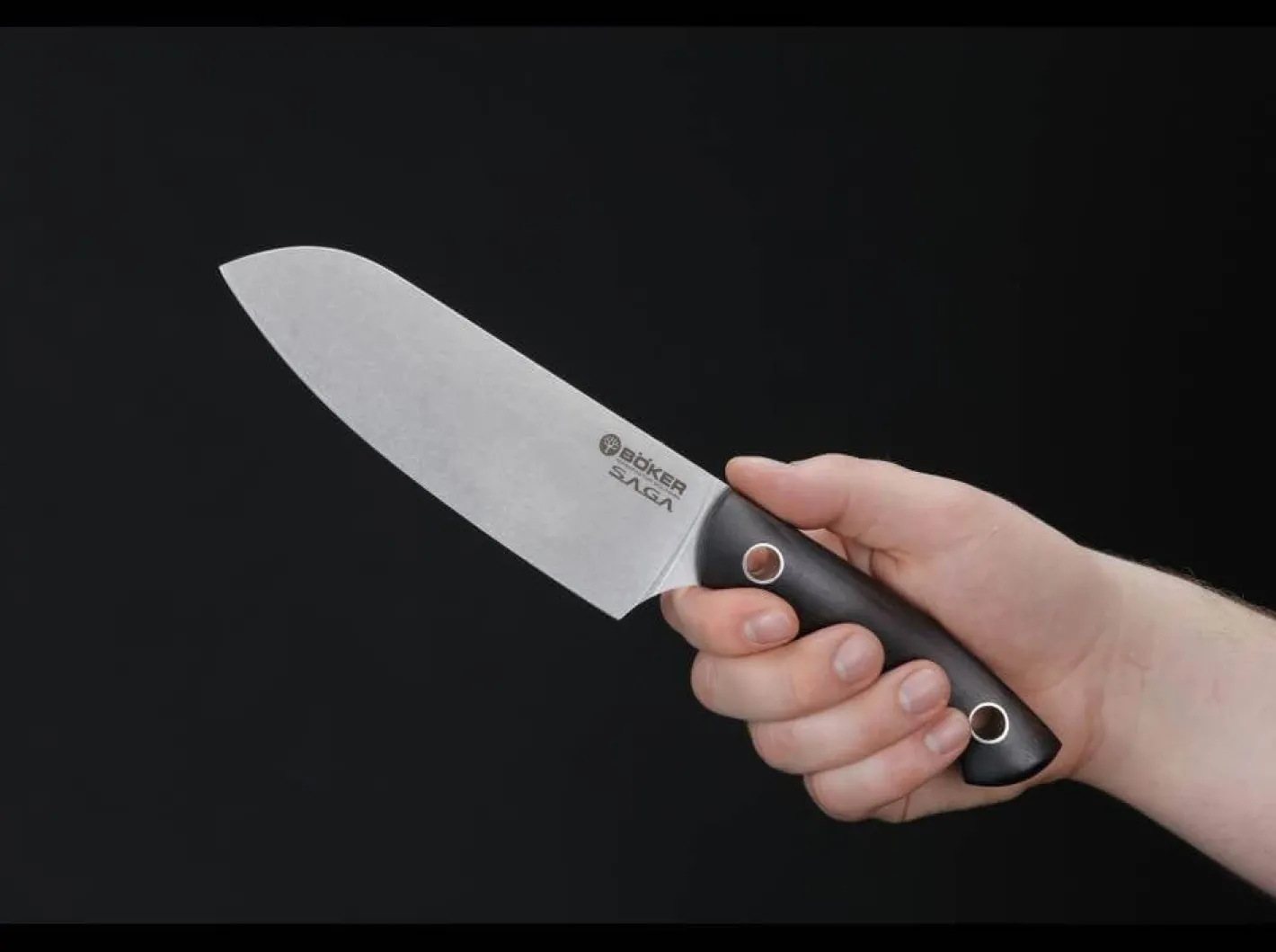 Böker Manufaktur Solingen Saga Santoku Grenadill Schwarz Discount