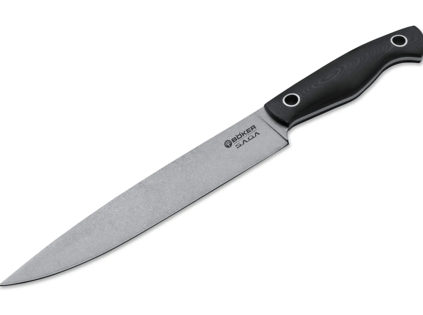 Böker Manufaktur Solingen Saga Schinkenmesser G10 Stonewash Schwarz Best