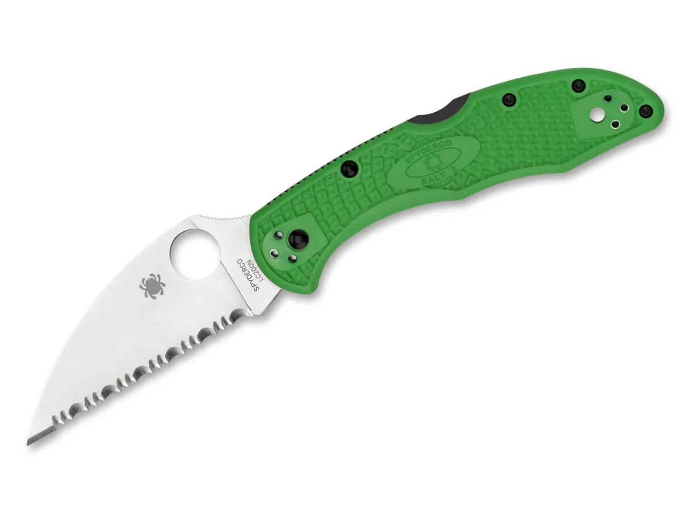 Spyderco Salt 2 Wharncliffe Serrated LC200N Green Grün Clearance