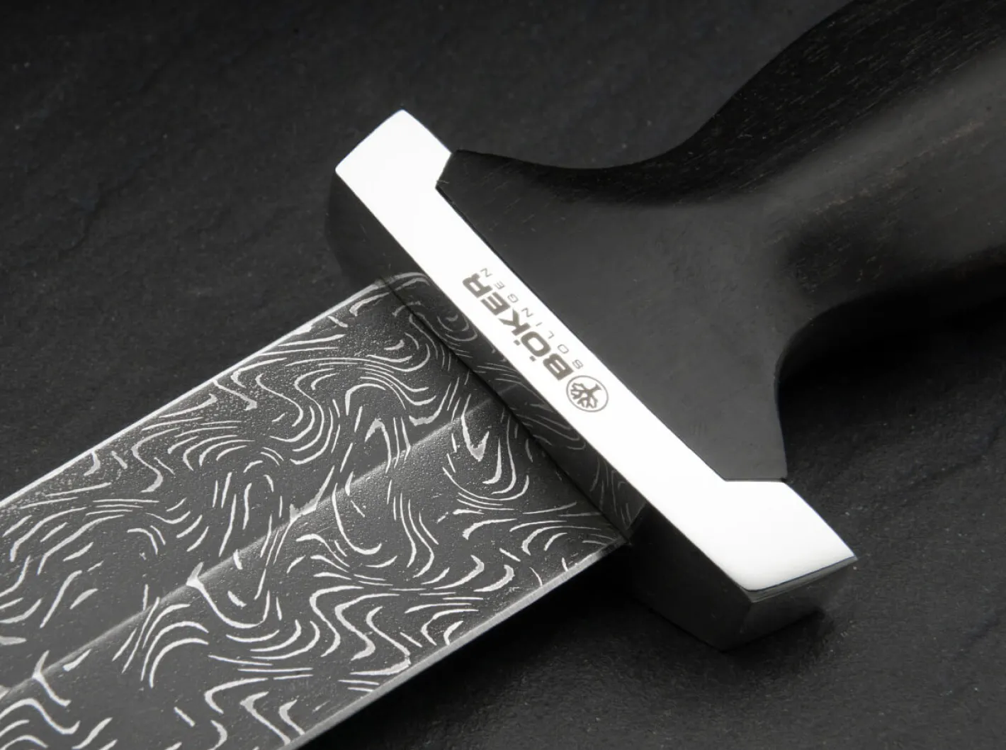 Böker Manufaktur Solingen Schweizer Dolch Mosaikdamast Schwarz