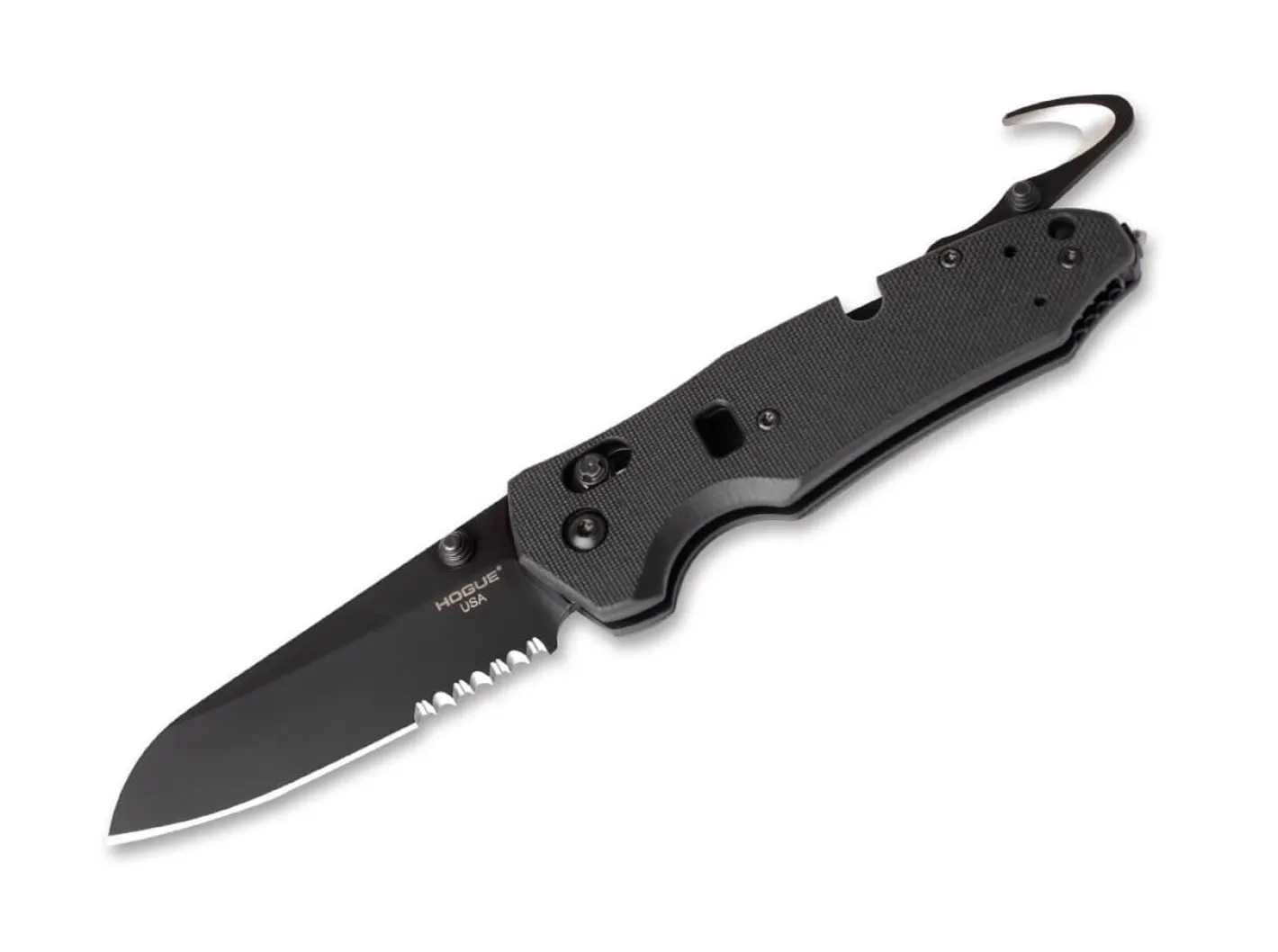 Hogue Trauma First Response Tool 3.4 G10 Solid Black Serrated Schwarz Discount